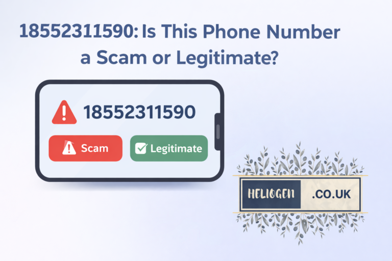 18552311590 phone number scam or legitimate alert graphic on smartphone screen.