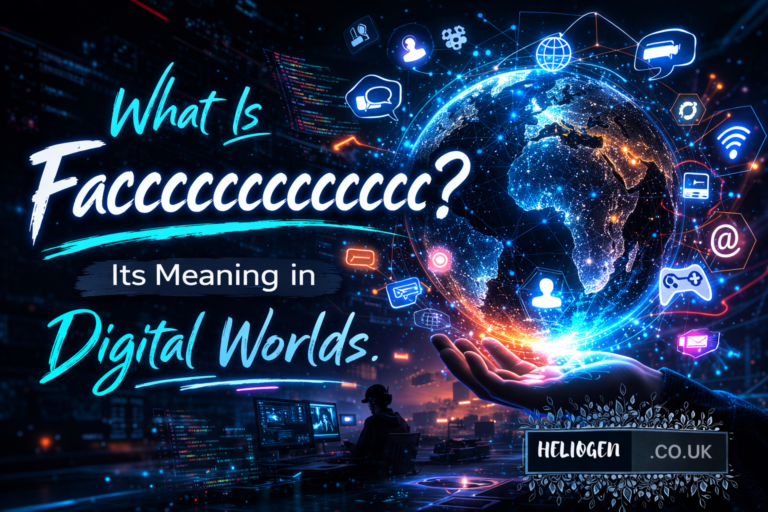Faccccccccccccc digital world meaning illustration with glowing global network