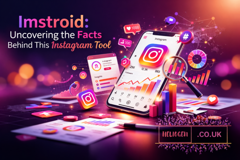 Imstroid Instagram analytics tool displayed with growth charts and social media insights
