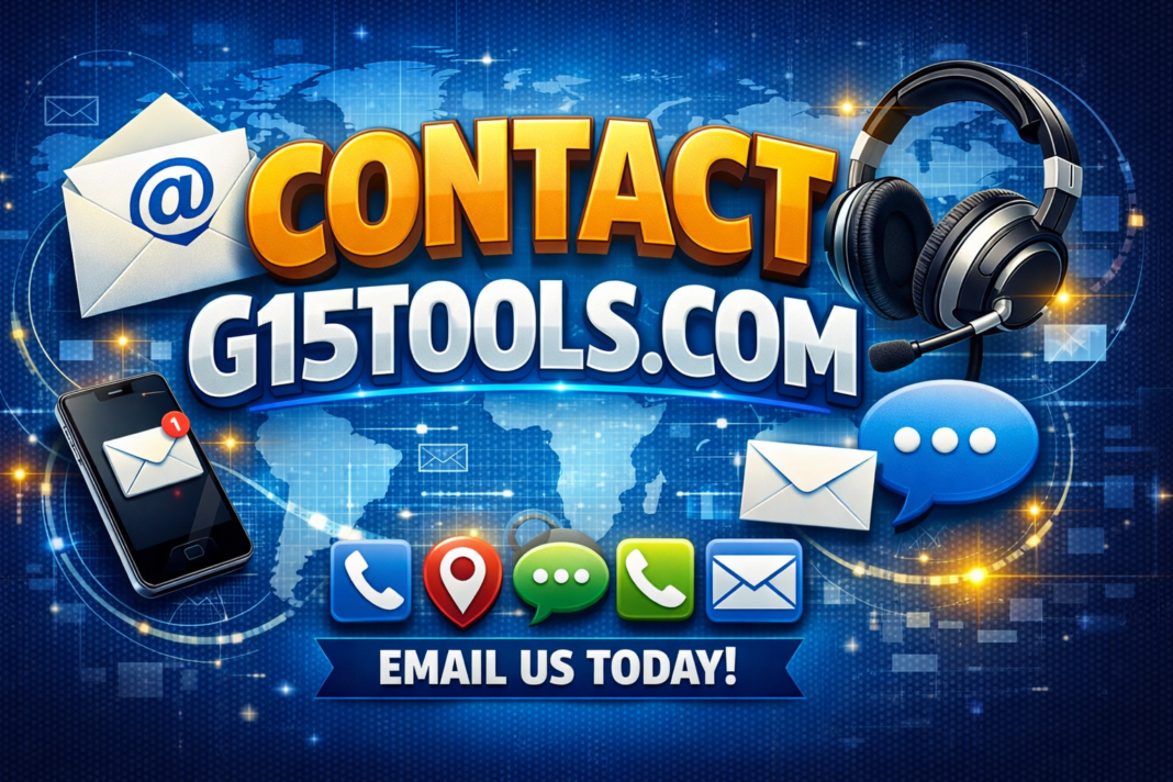 Contact G15Tools com via email, phone, or chat