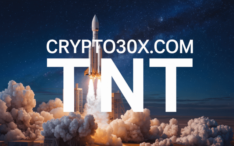 Crypto30x.com TNT rocket launch symbolizing explosive crypto growth