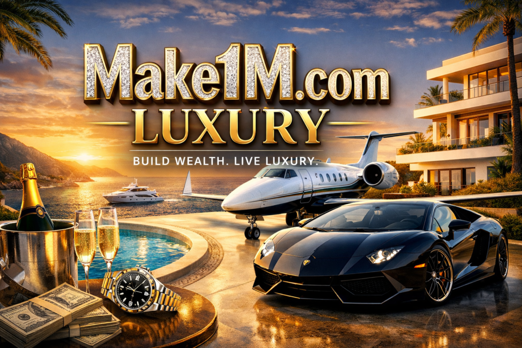 Luxury lifestyle with private jet, sports car, yacht, and cash – Make1M.com luxury.