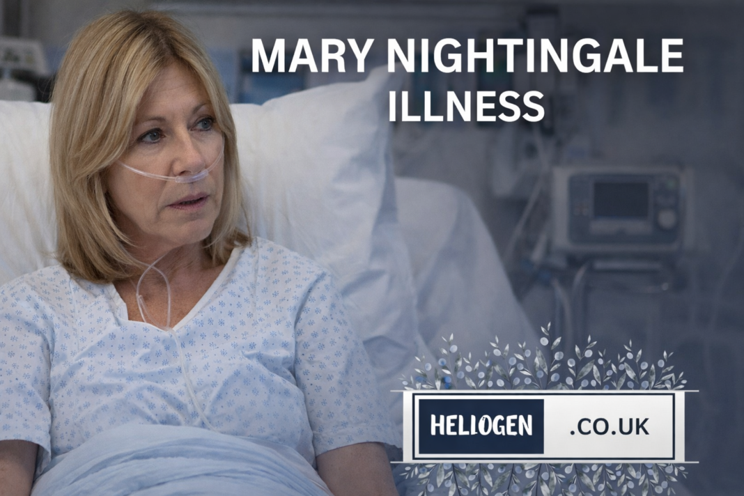 Mary Nightingale illness – news presenter in hospital bed receiving oxygen treatment