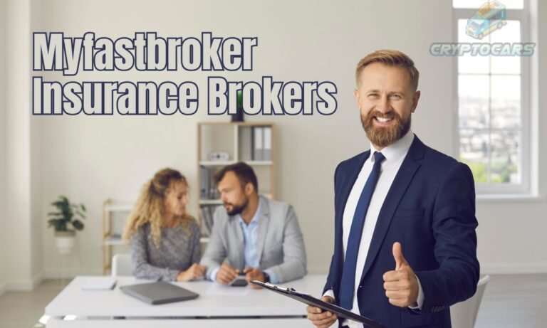 Myfastbroker insurance brokers advising clients in a modern office