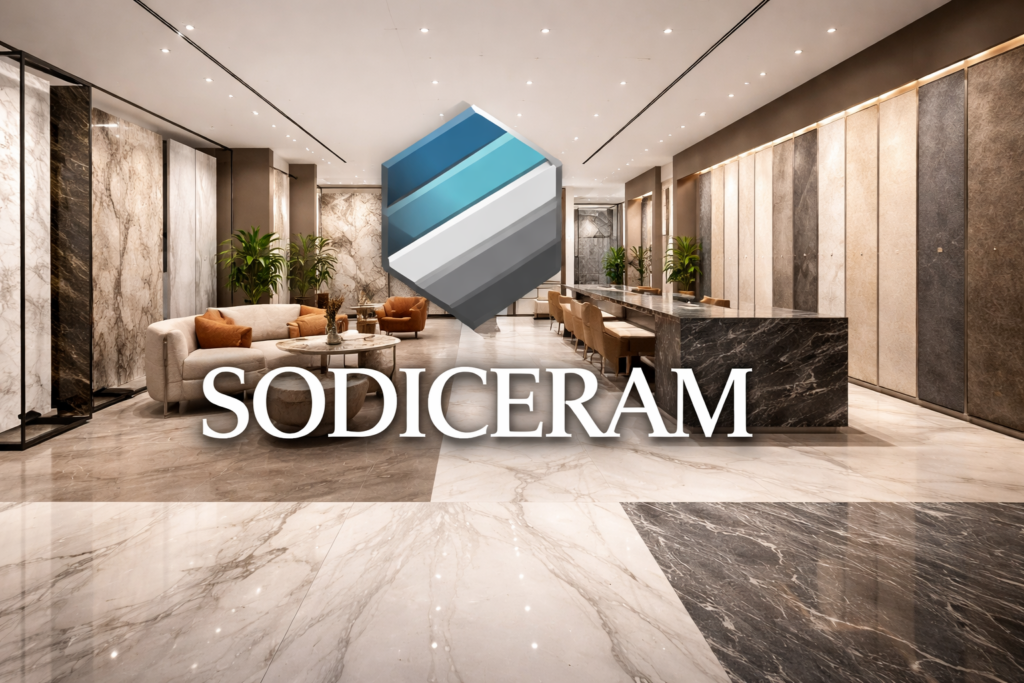 Sodiceram luxury showroom featuring premium marble and ceramic surfaces