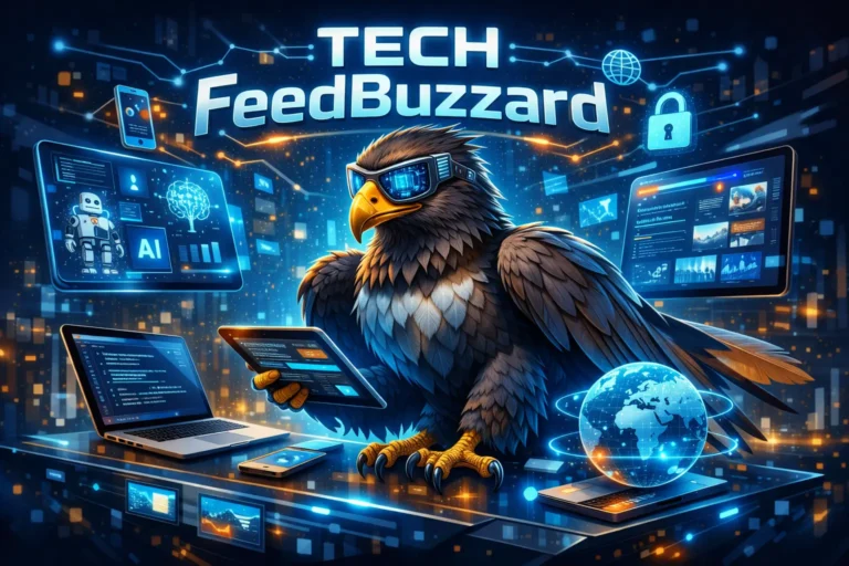 Digital tech eagle analyzing AI and global data – Tech FeedBuzzard.
