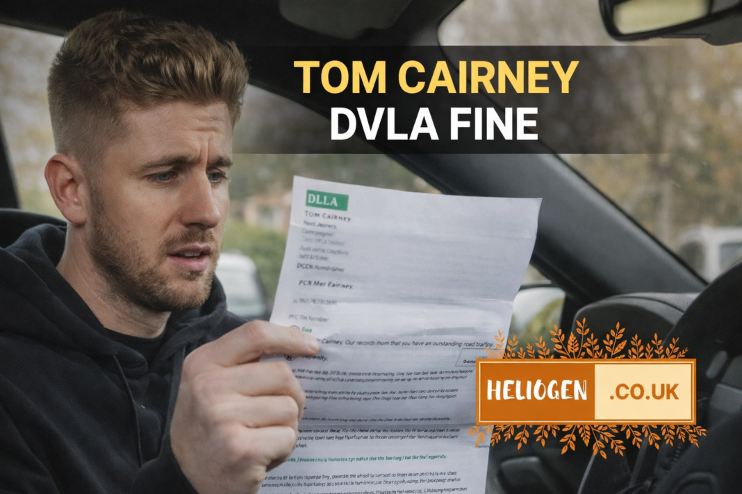 Tom Cairney reading a DVLA fine letter while sitting inside a car.