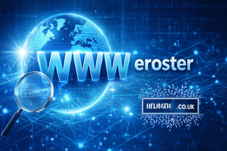 Digital globe with WWW text and search icon representing www eroster platform