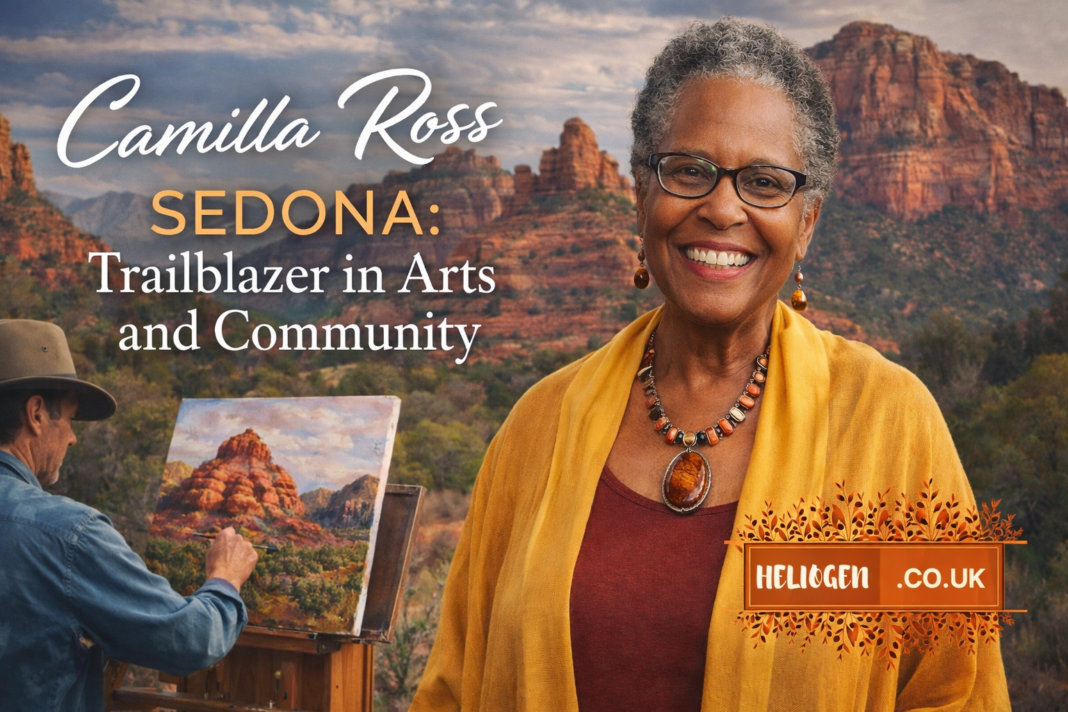 Camilla Ross smiling with Sedona red rocks in the background