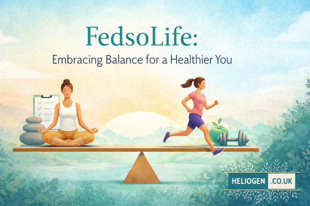 FedsoLife healthy lifestyle banner showing meditation and jogging balance