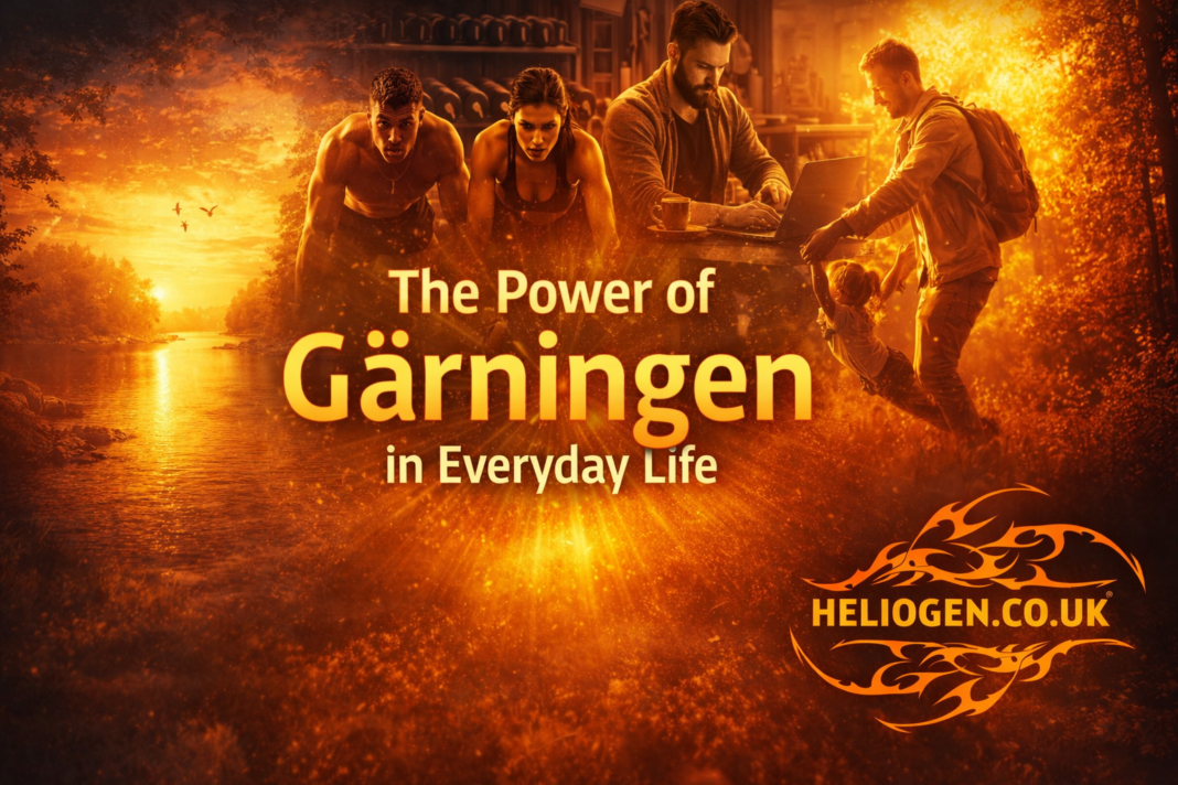 Golden-toned collage showing everyday actions with text “The Power of Gärningen in Everyday Life”