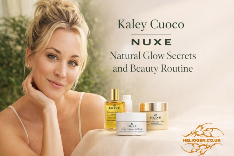 Kaley Cuoco NUXE natural glow skincare routine with beauty products