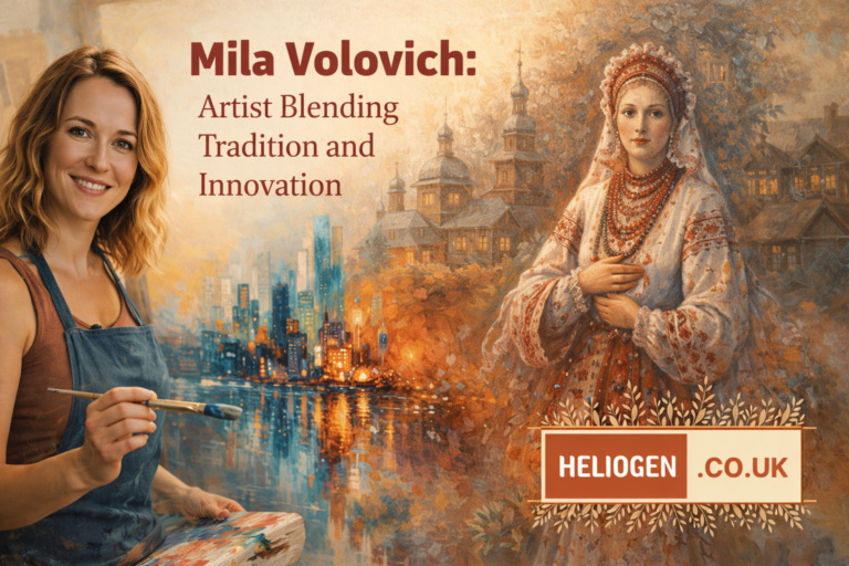 Mila Volovich artist blending traditional folk art with modern cityscape painting