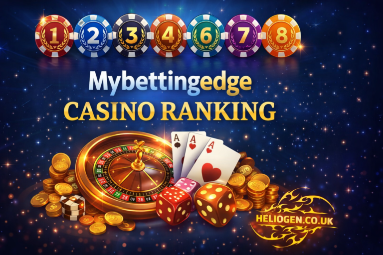 Mybettingedge Casino Ranking banner with roulette, dice, and poker chips