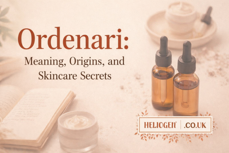 Ordenari skincare concept with serum dropper bottles and natural beauty products.