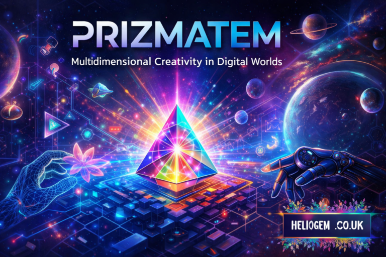 Prizmatem digital prism concept representing multidimensional creativity in futuristic virtual worlds.
