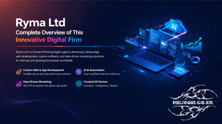 Ryma Ltd innovative digital firm overview banner with AI, web development, and marketing visuals