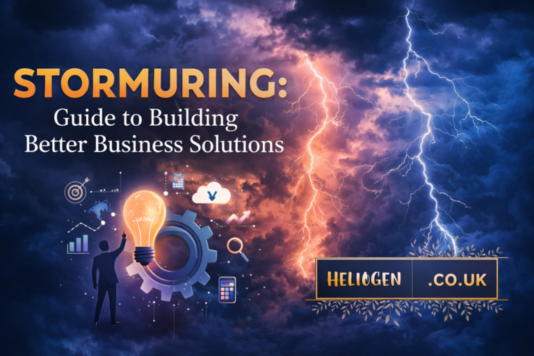 Stormuring business strategy concept with lightning storm and innovation icons