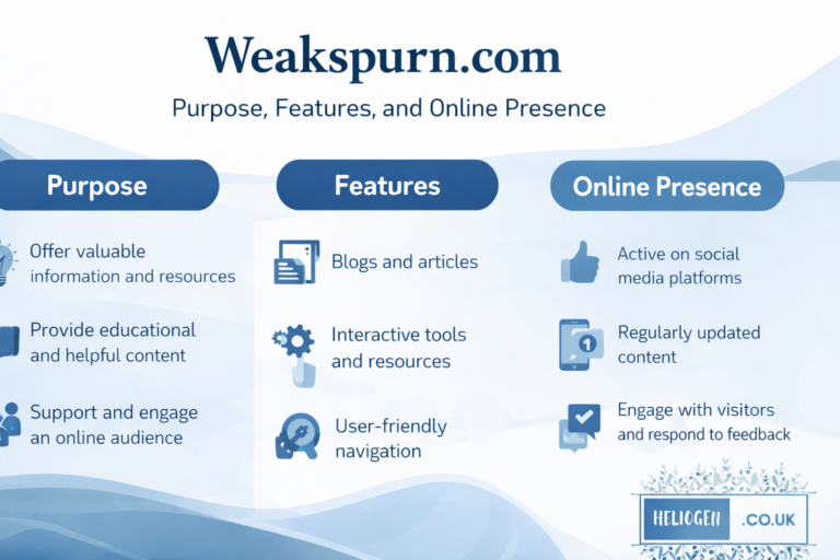 Weakspurn.com purpose, features, and online presence infographic