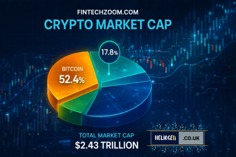 Fintechzoom.com crypto market cap chart showing Bitcoin dominance