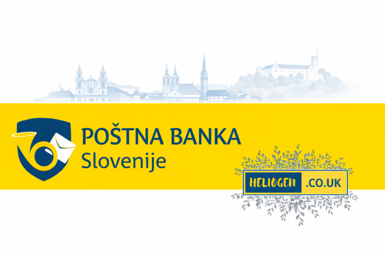 Poštna banka Slovenije official banner with logo on yellow background