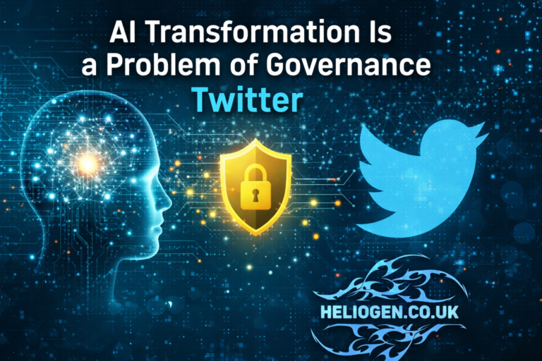 AI transformation and governance concept with Twitter logo