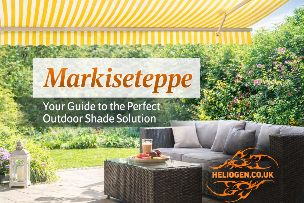 Markiseteppe outdoor awning providing stylish shade over modern patio seating