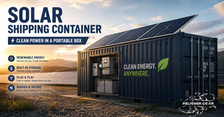 Solar shipping container with rooftop panels providing clean portable power