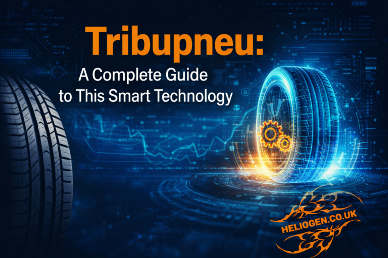 Tribupneu smart tire technology digital illustration with futuristic tire and data interface