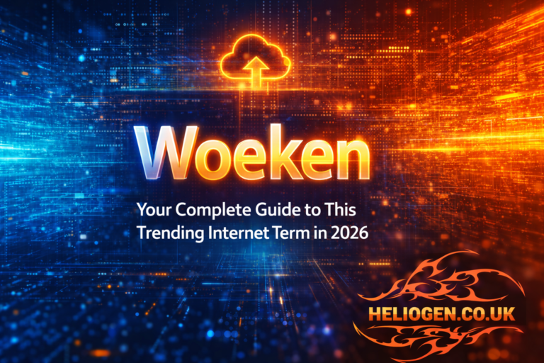 Woeken trending internet term 2026 digital tech concept background