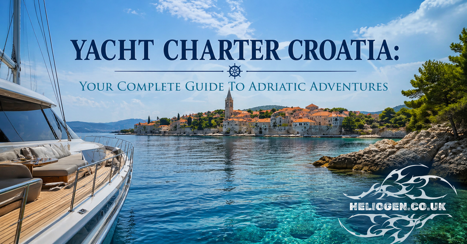 Luxury yacht charter sailing along Croatia’s Adriatic coast with scenic island views